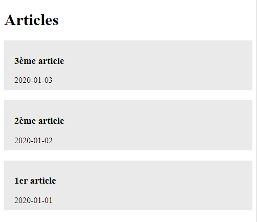 List d'article